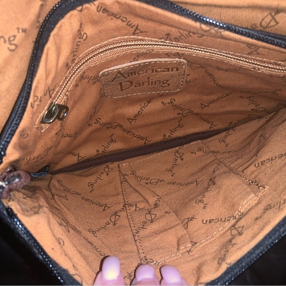 Cattle hide fur leather crossbody Nwt boho cow western spring winter host pick - Picture 6 of 7